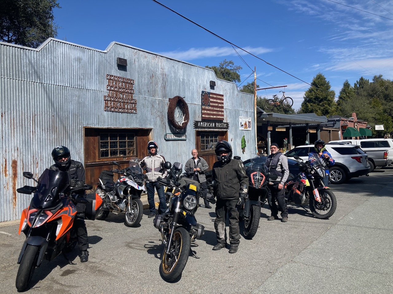 California moto crew American Rustic stop